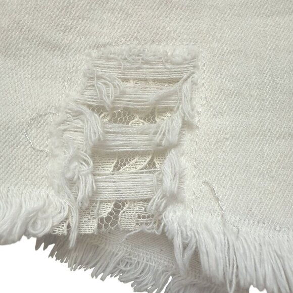 AERIE Shorts Size Large Ivory Cream Elastic Waist Distressed New Imperfect - Picture 8 of 12